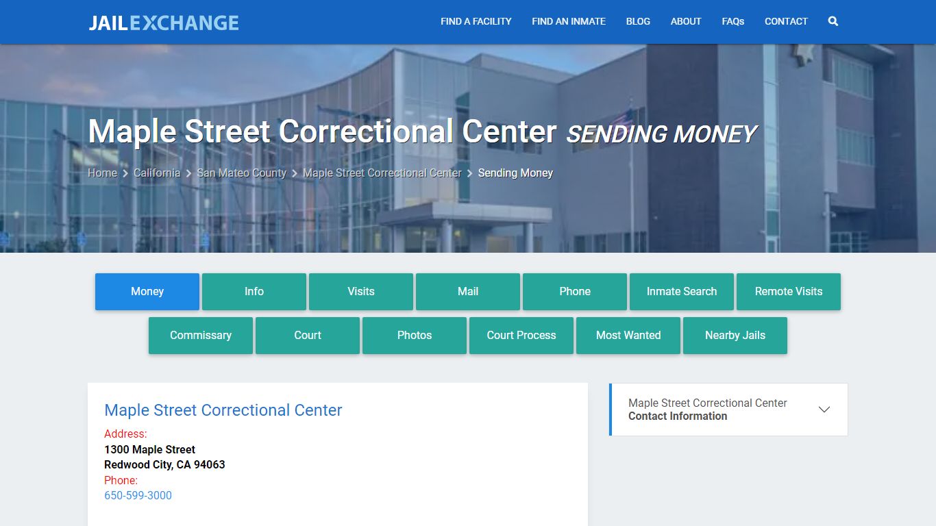 Send Money to Inmate - Maple Street Correctional Center, CA - Jail Exchange